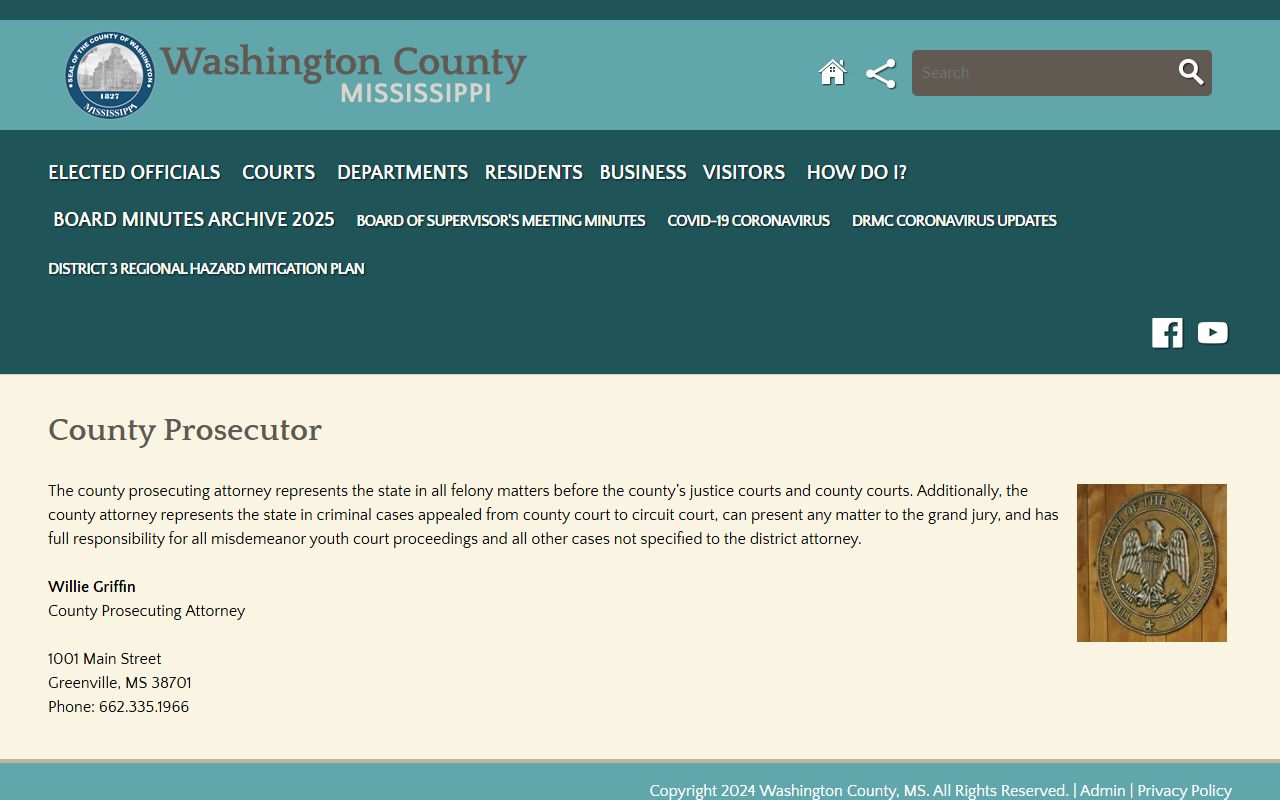 Washington County arrest records and court charges County Prosecutor page