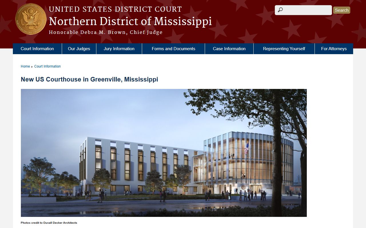 Concept design for the new Greenville federal courthouse near Washington County Circuit Court