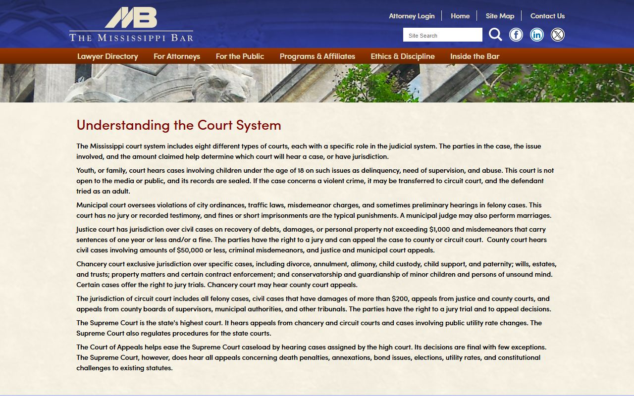 Mississippi Bar guide to the Washington County court system