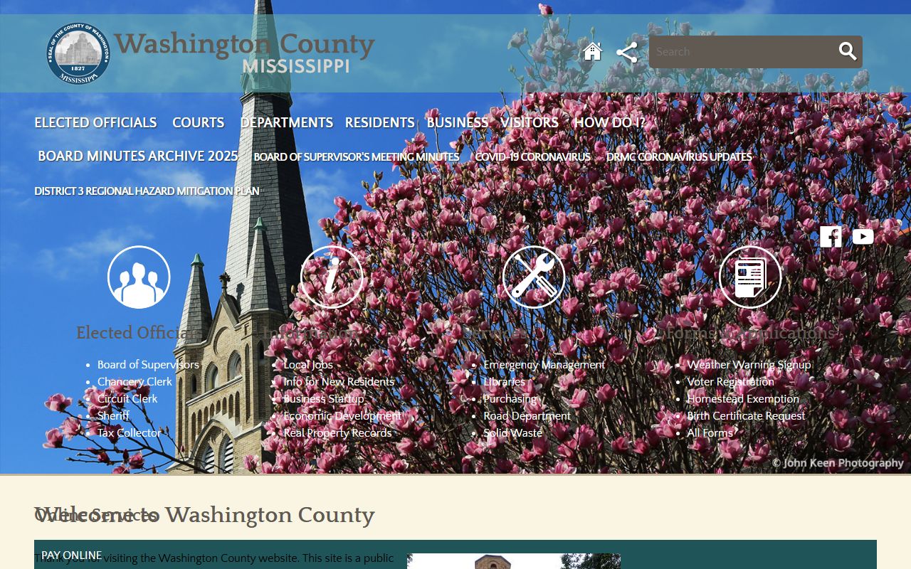 Official Washington County website used to find court records
