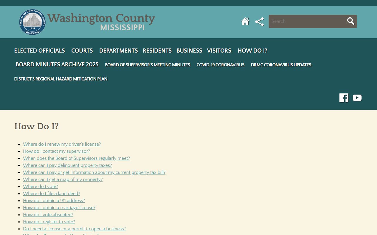 Washington County how-do-i FAQ page listing marriage license steps