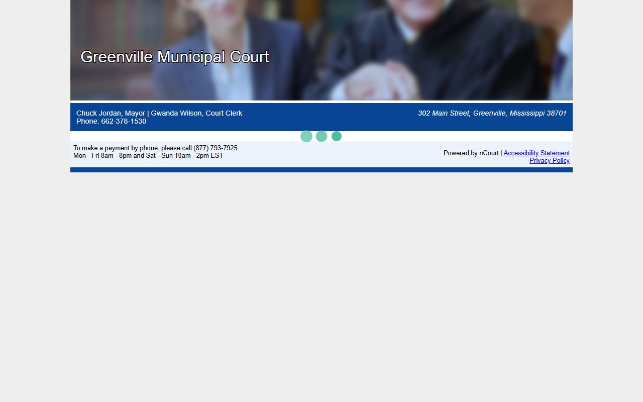 Greenville Mississippi online ticket portal for Washington County traffic court records